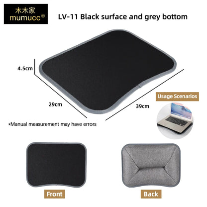 MUMUCC Multifunktionaler Laptop‑Tisch mit Kissen – gefüllt mit Schaumperlen, inkl. Hart‑Mousepad