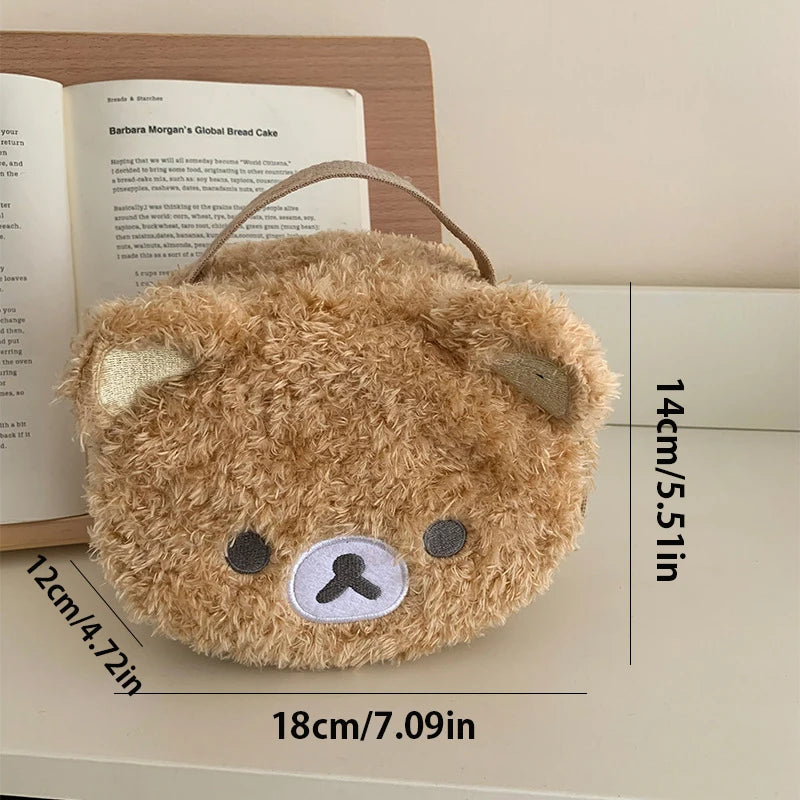 Plüsch-Make-up-Tasche Anime Entspannter Bär – Kosmetiktasche für Frauen, Schmuck‑Aufbewahrungsbeutel, Organizer‑Handtasche für Mädchen, Geschenk – Bestseller“