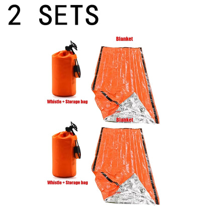 Tragbarer, wasserdichter Notfall‑Schlafsack – Outdoor‑EDC‑Campingausrüstung, thermischer Schutzsack, Erste‑Hilfe‑Rettungsset, Mylar‑Rettungsdecke.