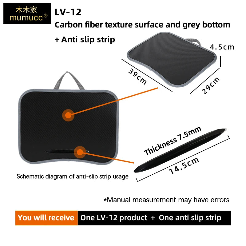 MUMUCC Multifunktionaler Laptop‑Tisch mit Kissen – gefüllt mit Schaumperlen, inkl. Hart‑Mousepad