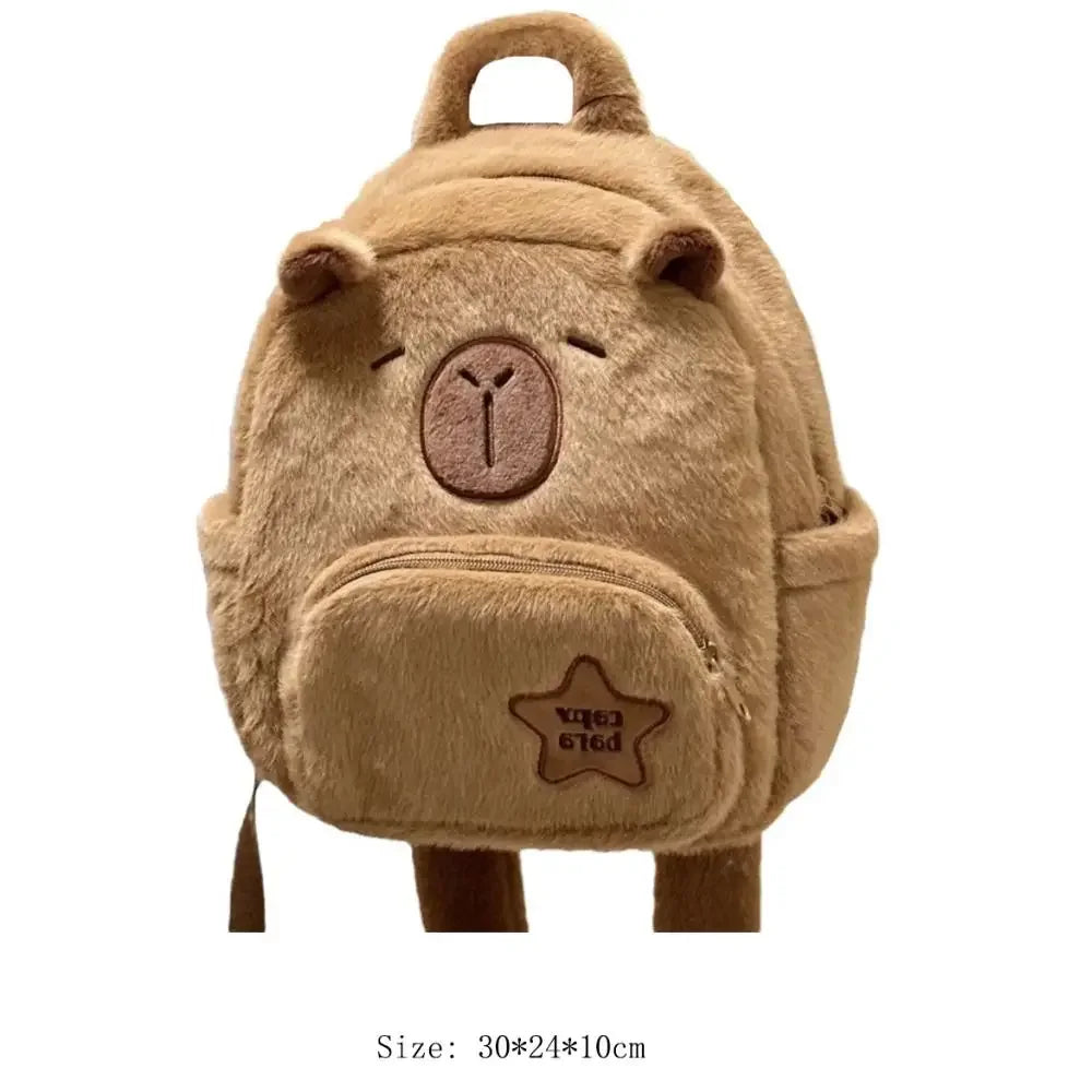 Kawaii Capybara Plüsch‑Rucksack für Damen, vielseitige Cartoon‑Capibara‑Umhängetasche, lustige Crossbody‑Bag, große Kapazität, Tote‑Bag
