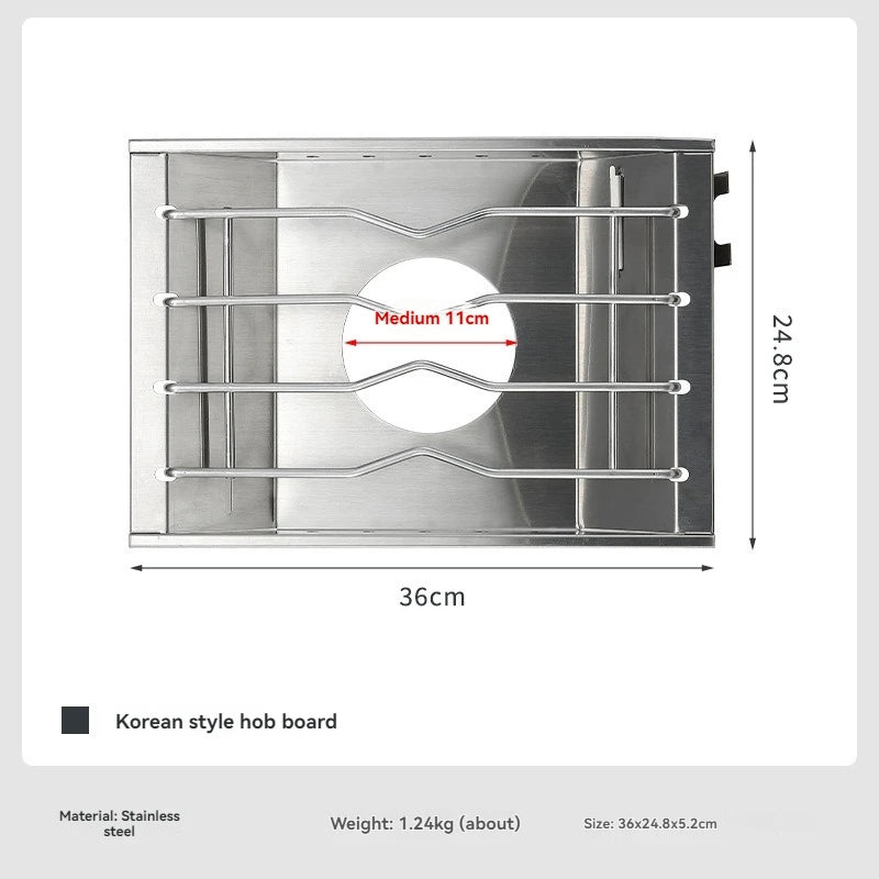 🔥 CAMPINGMOON CK‑25PG – Korean Style Edelstahl Furnace Plate Frame (IGT‑kompatibel)