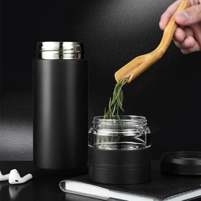 „500 ml Tee‑Infuser‑Vakuumflasche aus Edelstahl, isolierter Becher mit separatem Teespeicher, Griff, Reisemug, Business‑Becher, Geschenkartikel“