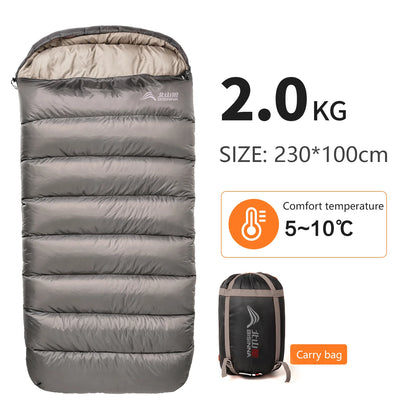 Bisinna Camping Schlafsack – 3 Jahreszeiten, Envelope-Design, 1,5–3,5 kg Füllung