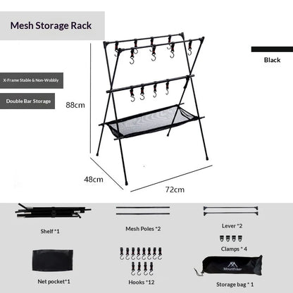 MountainHiker Faltbares Camping-Hängeregal – Aluminium Dreieck-Aufhänger