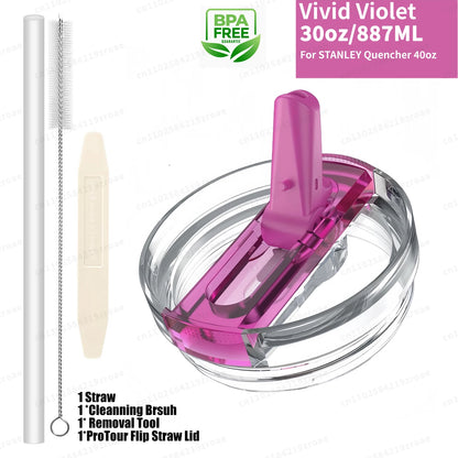 30oz Flip‑Straw Deckel – Auslaufsicherer Ersatzdeckel für Stanley Quencher H2.0