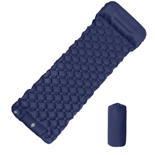 „Outdoor‑Camping‑aufblasbare Matratze Schlafpad mit Kissen ultraleichte Luftmatte mit eingebauter Aufblaspumpe Wandern“