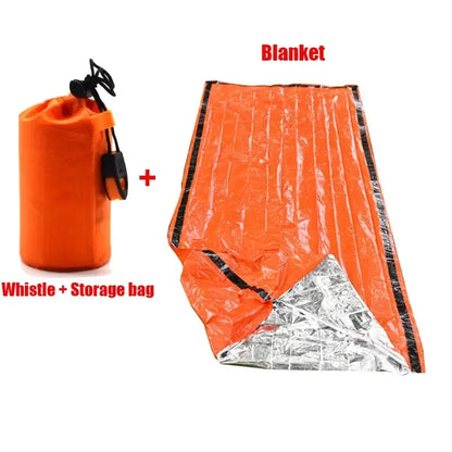 Tragbarer, wasserdichter Notfall‑Schlafsack – Outdoor‑EDC‑Campingausrüstung, thermischer Schutzsack, Erste‑Hilfe‑Rettungsset, Mylar‑Rettungsdecke.