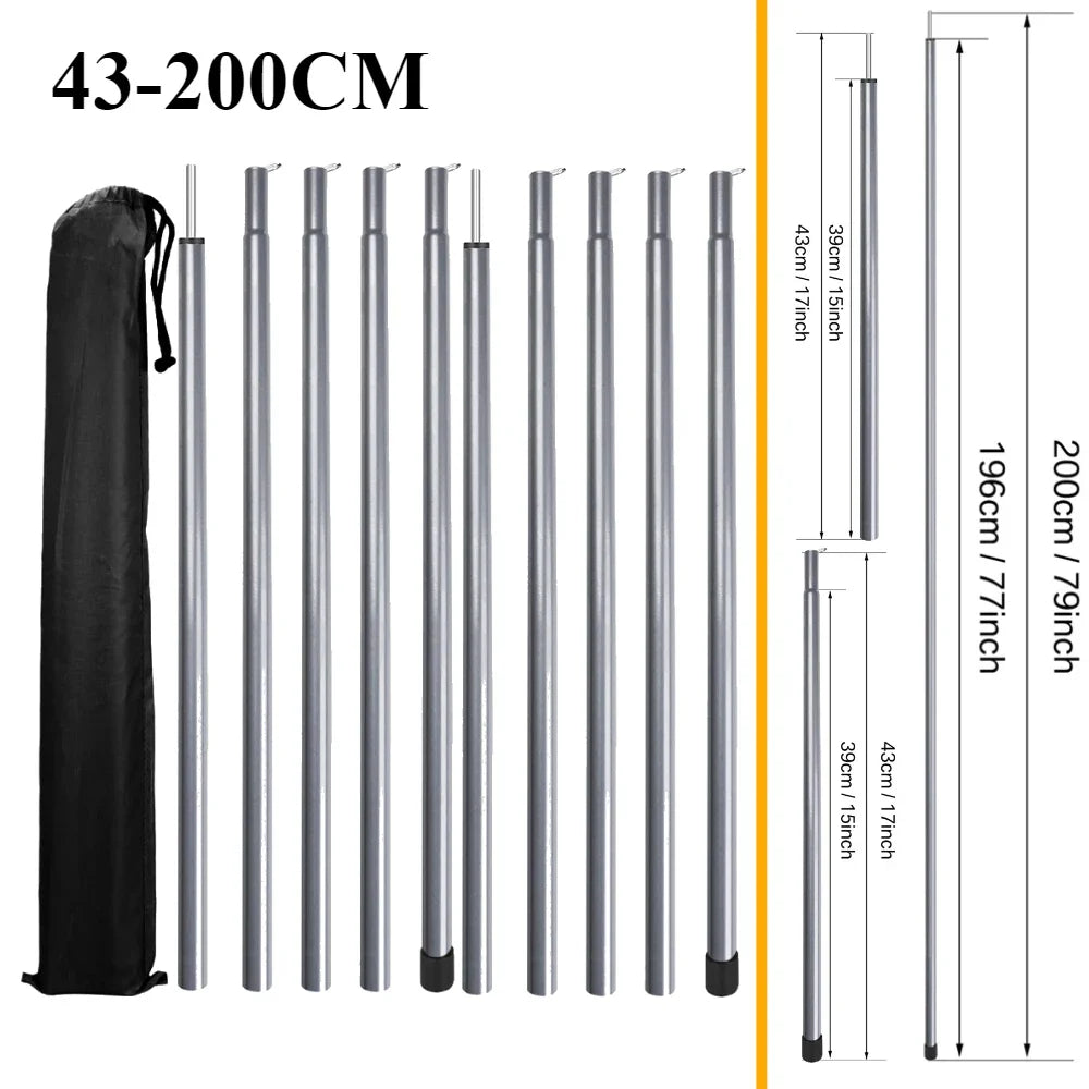 Teleskop‑Zeltstangen (2er‑Set) | Universell verstellbare Aluminium‑Tarpstangen | Für Zelte, Sonnensegel, Markisen & Camping‑Shelter