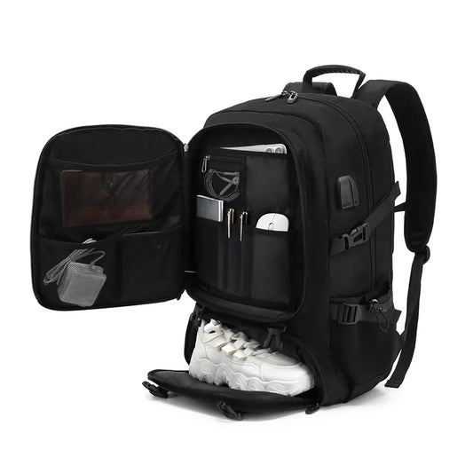 50L 80L Großer Reise‑Rucksack für Herren, mit separatem Schuhfach, Business‑Tasche, Outdoor‑Sport‑Rucksack, wasserdicht, schwarzer Herren‑Aufbewahrungsrucksack“