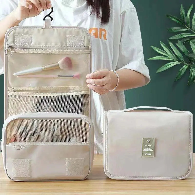 Reise‑Multifunktionstasche für Make‑up – Hängende, waschbare Kulturtasche mit großer Kapazität, Trocken‑/Nass‑Trennung und tragbarem Handgriff‑Design