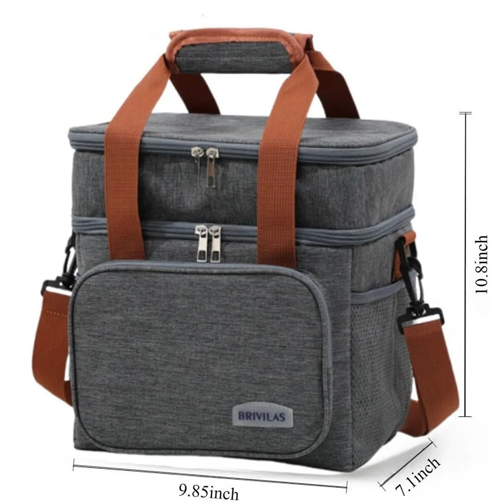 „Isolierte Lunchbox für Damen und Herren – zusammenklappbare, auslaufsichere Doppel‑Kühltasche mit großer Kapazität. Perfekt für Reisen, Camping und als Lunchbag für die Arbeit.“