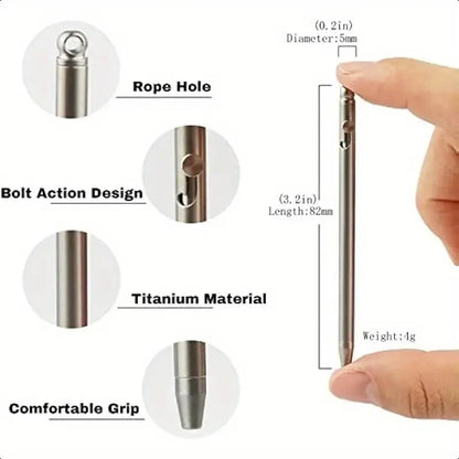 Tragbarer Mini‑Titan‑Stift, EDC‑Gadget, Outdoor‑Accessoire, kreativer Unterschriftenstift mit Persönlichkeit“