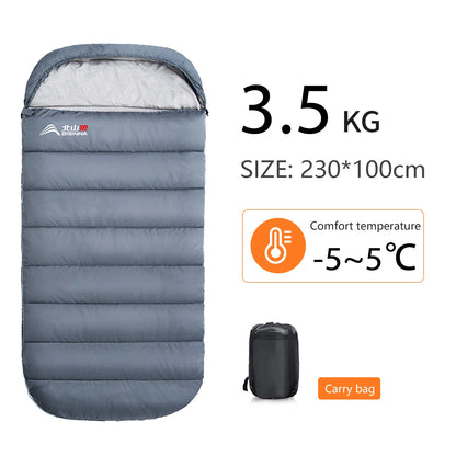 Bisinna Camping Schlafsack – 3 Jahreszeiten, Envelope-Design, 1,5–3,5 kg Füllung