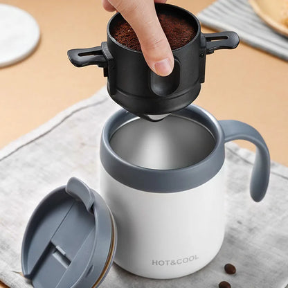 Tragbarer Kaffeefilter aus 304 Edelstahl – Wiederverwendbarer Drip‑Kaffeebereiter & Teefilter für Tassen