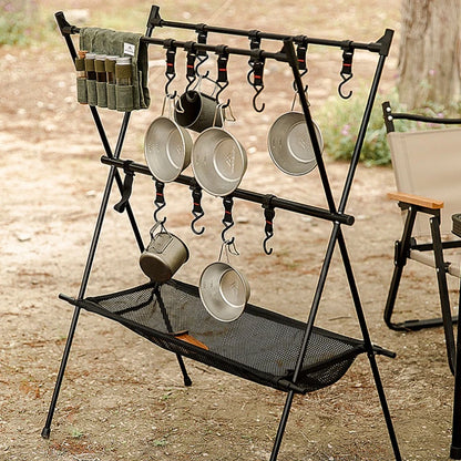 MountainHiker Faltbares Camping-Hängeregal – Aluminium Dreieck-Aufhänger