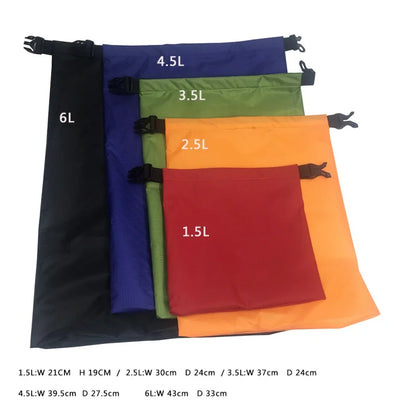 5er-Set Wasserdichte Dry Bags – Outdoor Packsäcke für Camping, Kajak, Wandern & Strand