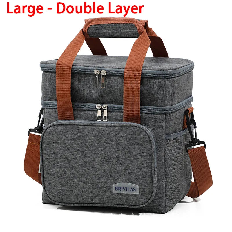 „Isolierte Lunchbox für Damen und Herren – zusammenklappbare, auslaufsichere Doppel‑Kühltasche mit großer Kapazität. Perfekt für Reisen, Camping und als Lunchbag für die Arbeit.“