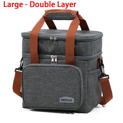 „Isolierte Lunchbox für Damen und Herren – zusammenklappbare, auslaufsichere Doppel‑Kühltasche mit großer Kapazität. Perfekt für Reisen, Camping und als Lunchbag für die Arbeit.“