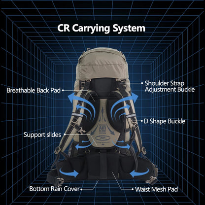 70L Trekking-Rucksack – Ergonomisch, Wasserdicht mit Regenhülle | Camping & Wandern