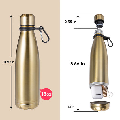 „Diversion‑Wasserflasche – Edelstahl‑Tumbler‑Safe mit lebensmittelechtem, geruchsdichtem Beutel; Boden abschraubbar zur Aufbewahrung“