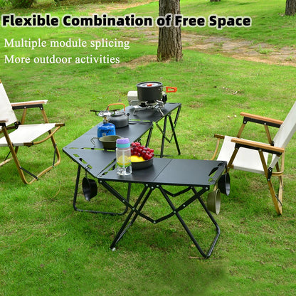 Tragbarer Klapptisch für Strand, Camping & Picknick – IGT Falttisch, 58x41x35 cm, Kohlenstoffstahl