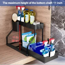 Unterschrank Organizer 2-stufig ausziehbar – Platzsparende Aufbewahrungsbox für Küche & Bad