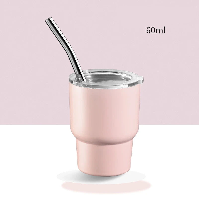 „LMETJMA 2oz Mini‑Tumbler – doppelwandiger Edelstahl‑Vakuumbecher, Sublimations‑Shot‑Glas‑Tumbler mit Strohhalm und Deckel, Modell JT228“