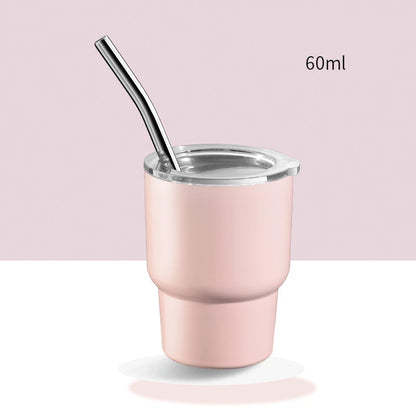 „LMETJMA 2oz Mini‑Tumbler – doppelwandiger Edelstahl‑Vakuumbecher, Sublimations‑Shot‑Glas‑Tumbler mit Strohhalm und Deckel, Modell JT228“