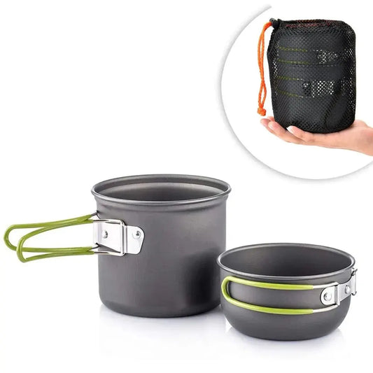 Camping‑Kochgeschirr‑Set – ultraleichtes Camping‑Topfset, Outdoor‑Kochgeschirr für Wandern, Trekking, Picknick, Angeln und Bergsteigen.
