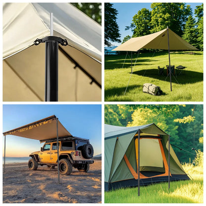 Teleskop‑Zeltstangen (2er‑Set) | Universell verstellbare Aluminium‑Tarpstangen | Für Zelte, Sonnensegel, Markisen & Camping‑Shelter
