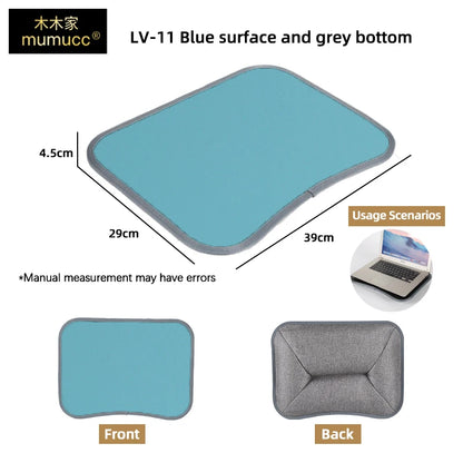 MUMUCC Multifunktionaler Laptop‑Tisch mit Kissen – gefüllt mit Schaumperlen, inkl. Hart‑Mousepad