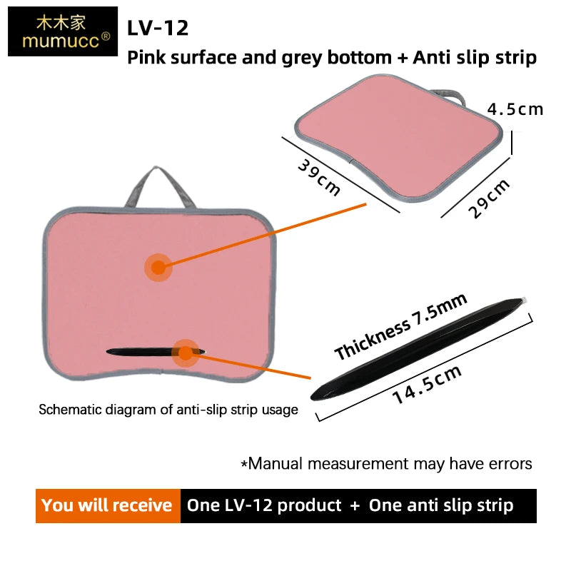 MUMUCC Multifunktionaler Laptop‑Tisch mit Kissen – gefüllt mit Schaumperlen, inkl. Hart‑Mousepad