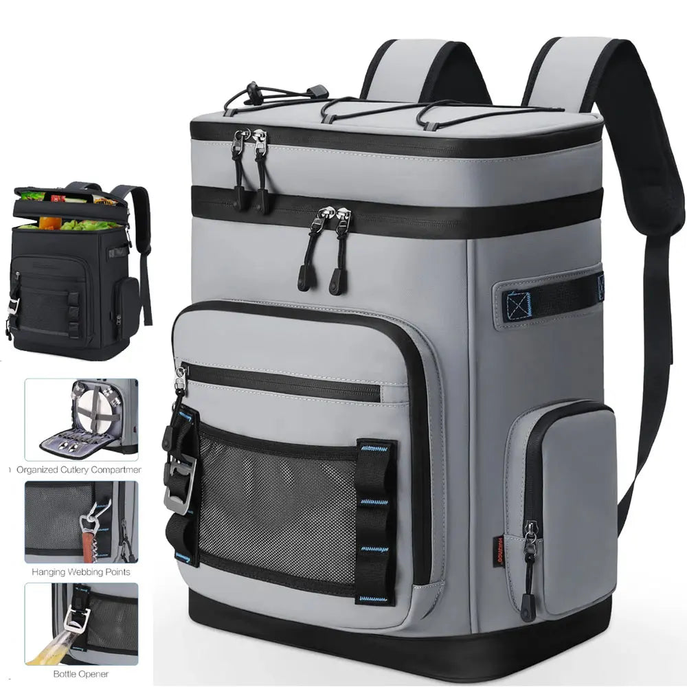 30L Wasserdichter Isolierter Cooler Rucksack – Für Camping, Strand, Angeln & Reisen