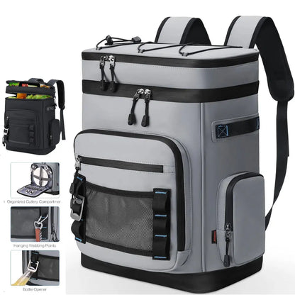 30L Wasserdichter Isolierter Cooler Rucksack – Für Camping, Strand, Angeln & Reisen