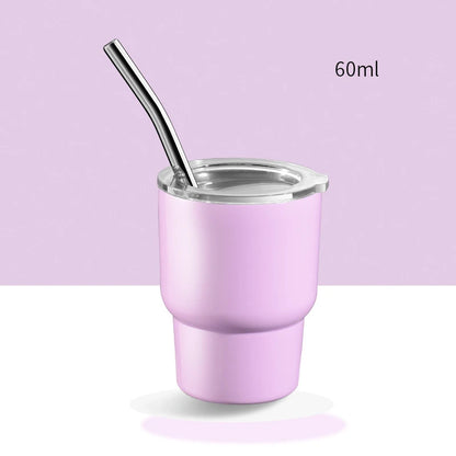 „LMETJMA 2oz Mini‑Tumbler – doppelwandiger Edelstahl‑Vakuumbecher, Sublimations‑Shot‑Glas‑Tumbler mit Strohhalm und Deckel, Modell JT228“