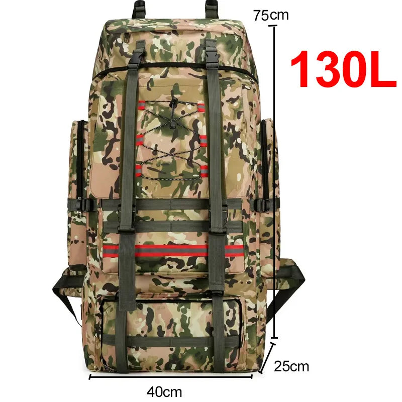 Trekking-Rucksack 80L / 130L – Wasserdicht, MOLLE-System & Reflektionsstreifen