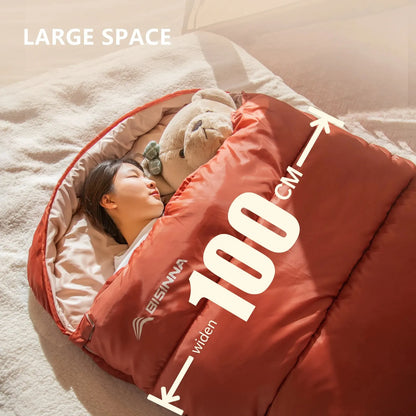 Bisinna Camping Schlafsack – 3 Jahreszeiten, Envelope-Design, 1,5–3,5 kg Füllung