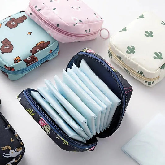 Tampon-Organizer Tasche – Wasserdichte Binden-Aufbewahrung mit süßem Cartoon-Design