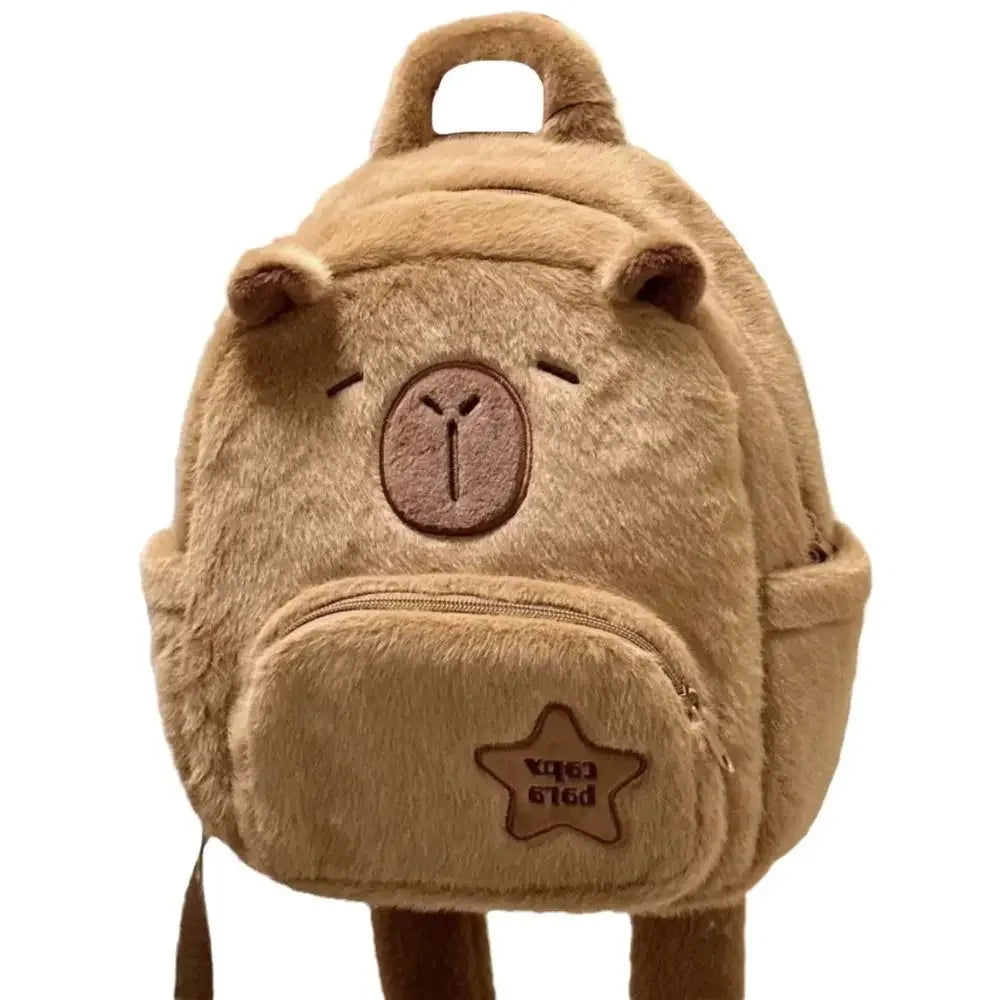 Kawaii Capybara Plüsch‑Rucksack für Damen, vielseitige Cartoon‑Capibara‑Umhängetasche, lustige Crossbody‑Bag, große Kapazität, Tote‑Bag