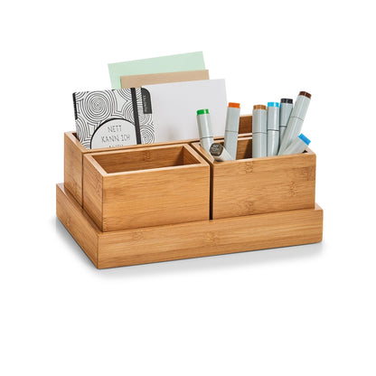 Organizer-Set, 4-Tlg.,Bambus