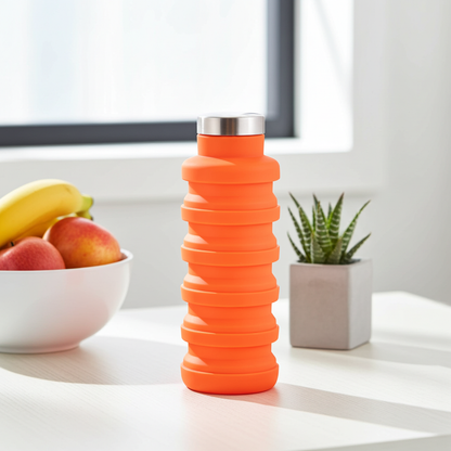 Faltbare Silikon-Wasserflasche BPA-frei | Outdoor-Trinkflasche mit Karabiner